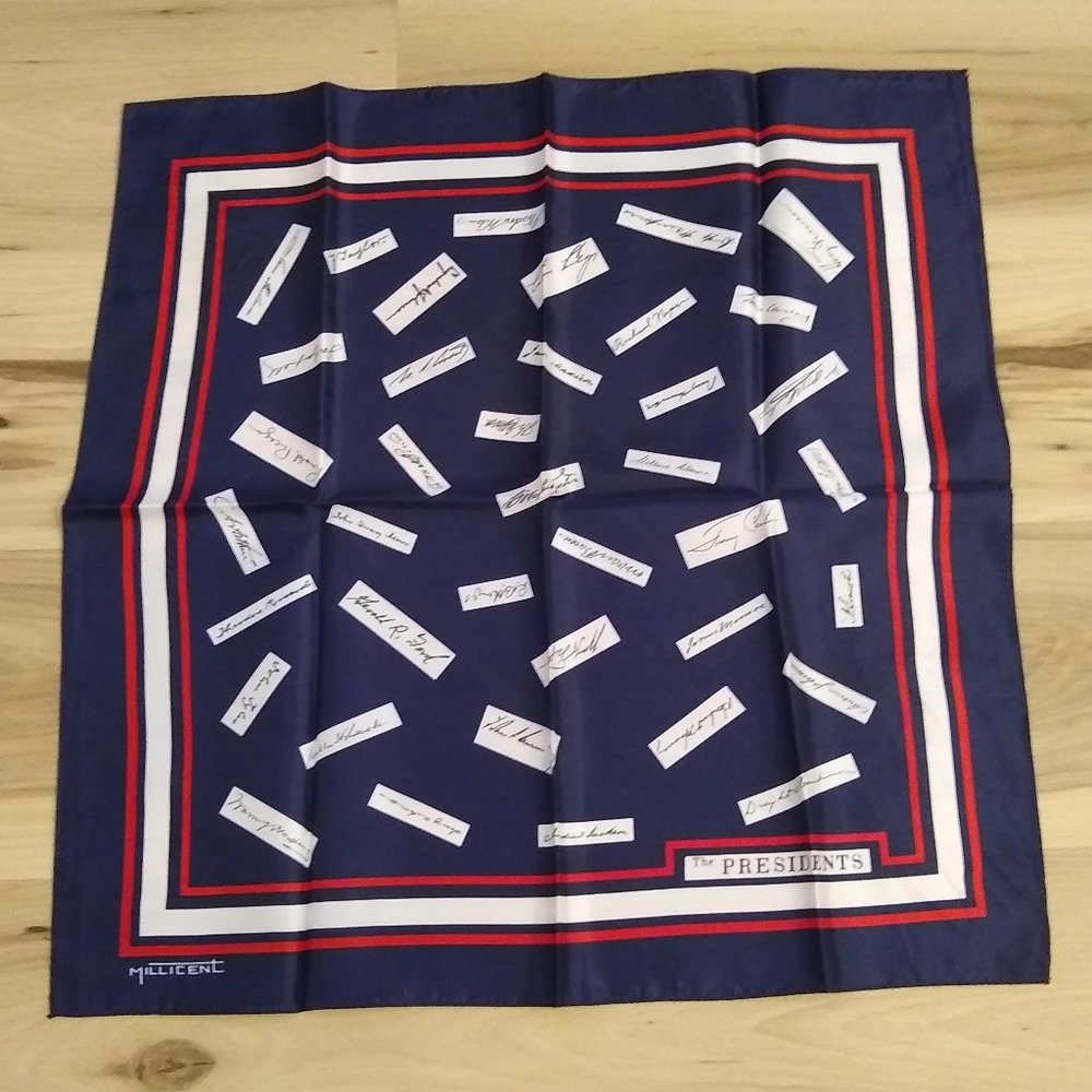 Vintage "The Presidents" scarf by Millicent